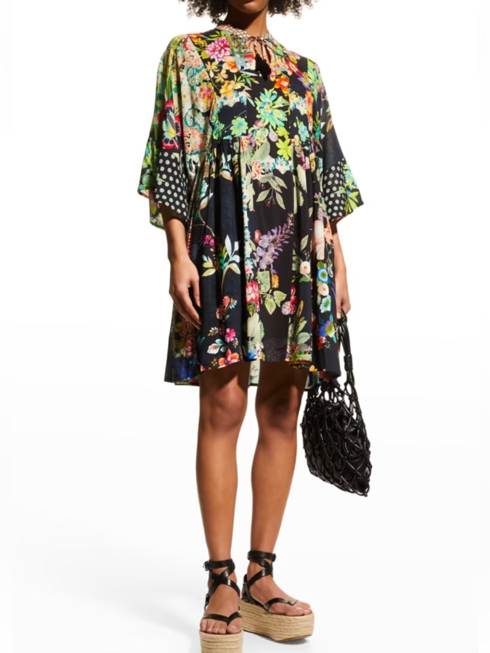 Johnny Was Women's Dreamer Floral Short Kaftan Dress